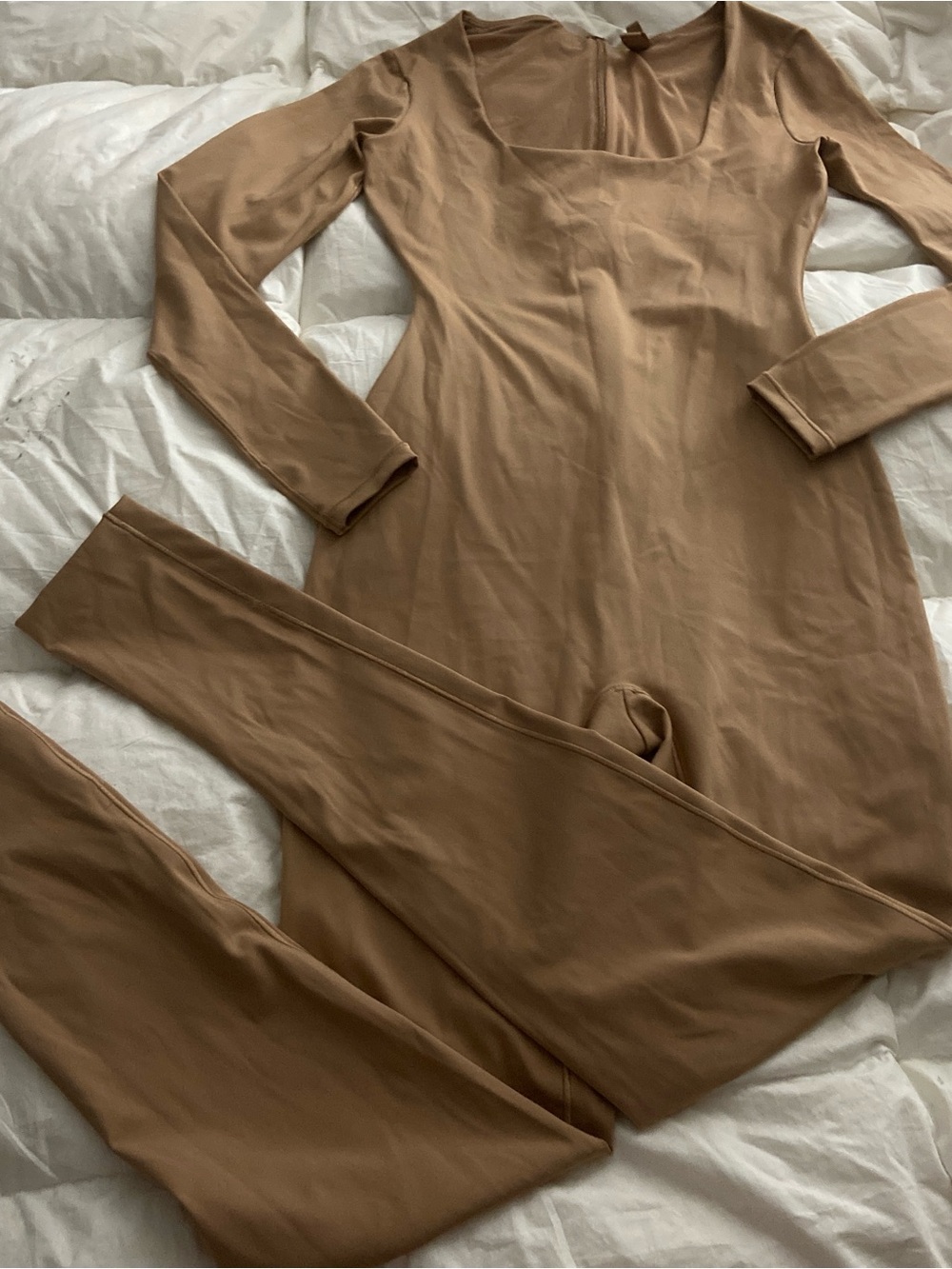 Skims Small All in One Long-Sleeve Sienna Onesie Jumpsuit